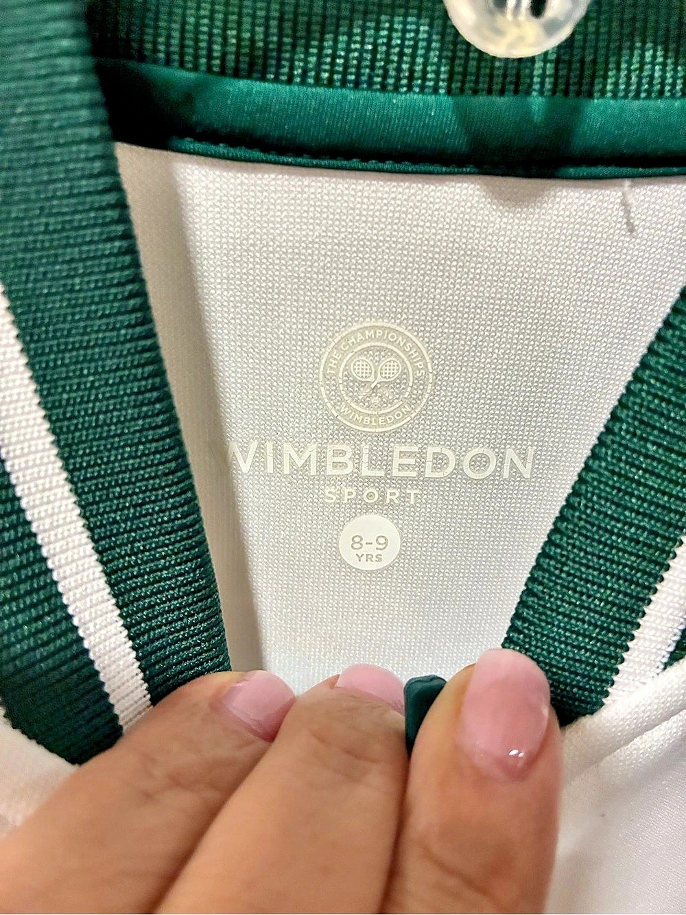 Wimbledon Sport jacket Girls 8-9 Green & White - Picture 3 of 4
